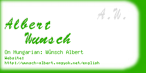 albert wunsch business card
